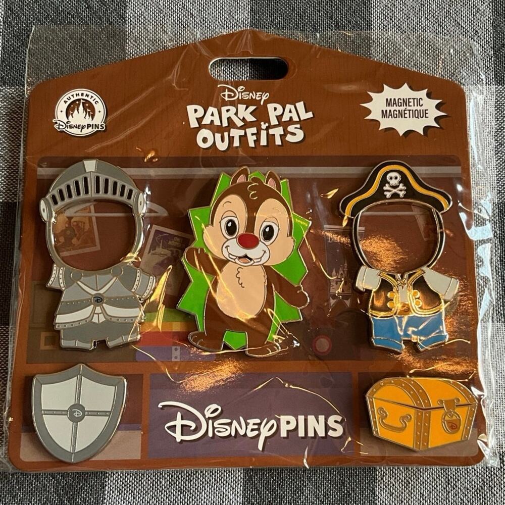 Disney Parks Pin Set - Dale Park Pal Outfits Costume Magnetic Parks Pins